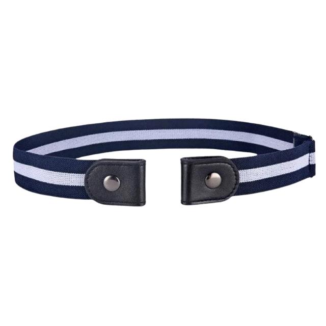 Ceinture Sans Boucle Élastique Bleu et Blanc