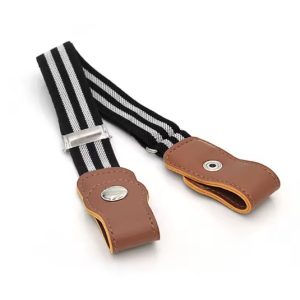La Ceinture Sans Boucle pour Enfant - Noir/Blanc