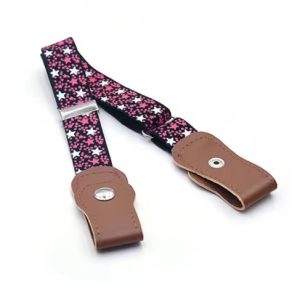 La Ceinture Sans Boucle pour Enfant - Rose étoilé
